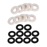 Maxbell 10x Felt Washer Pad Fittings Set Durable for Trumpet Trombone Cornet White