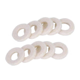 Maxbell 10x Felt Washer Pad Fittings Set Durable for Trumpet Trombone Cornet White