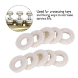 Maxbell 10x Felt Washer Pad Fittings Set Durable for Trumpet Trombone Cornet White