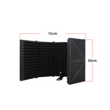 Maxbell Microphone Isolation Shield Studio Recording Foldable Recording for Vocals Black