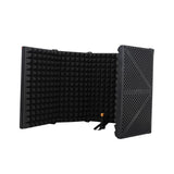 Maxbell Microphone Isolation Shield Studio Recording Foldable Recording for Vocals Black
