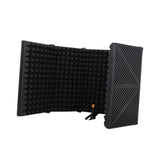 Maxbell Microphone Isolation Shield Studio Recording Foldable Recording for Vocals Black
