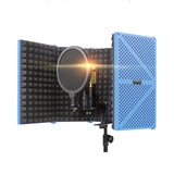 Maxbell Microphone Isolation Shield Studio Recording Foldable Recording for Vocals Black
