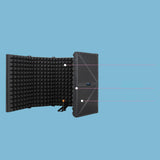 Maxbell Microphone Isolation Shield Studio Recording Foldable Recording for Vocals Black