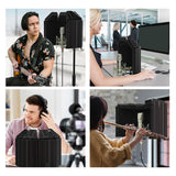 Maxbell Studio Microphone Isolation Shield Portable 3 Panels for Recording Podcasts