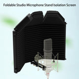 Maxbell Studio Microphone Isolation Shield Portable 3 Panels for Recording Podcasts