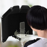 Maxbell Studio Microphone Isolation Shield Portable 3 Panels for Recording Podcasts