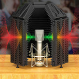 Maxbell Studio Microphone Isolation Shield Portable 3 Panels for Recording Podcasts