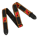 Maxbell Guitar Strap Thickening Embroidered widening Polyester for Bass Acoustic Black Red