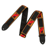 Maxbell Guitar Strap Thickening Embroidered widening Polyester for Bass Acoustic Black Red