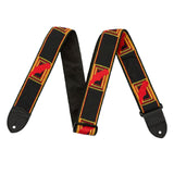 Maxbell Guitar Strap Thickening Embroidered widening Polyester for Bass Acoustic Black Red