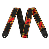 Maxbell Guitar Strap Thickening Embroidered widening Polyester for Bass Acoustic Black Red