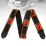 Maxbell Guitar Strap Thickening Embroidered widening Polyester for Bass Acoustic Black Red