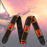 Maxbell Guitar Strap Thickening Embroidered widening Polyester for Bass Acoustic Black Red