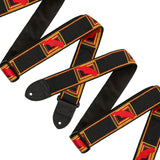 Maxbell Guitar Strap Thickening Embroidered widening Polyester for Bass Acoustic Black Red