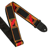 Maxbell Guitar Strap Thickening Embroidered widening Polyester for Bass Acoustic Black Red