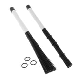 Maxbell Retractable Drum Brush Professional Nylon for Jazz Band Drummers White