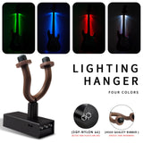 Maxbell LED Guitar Wall Mount Bracket Support Stand Display for Ukulele  Red Light