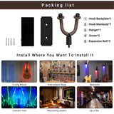 Maxbell LED Guitar Wall Mount Bracket Support Stand Display for Ukulele  Red Light