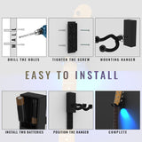 Maxbell LED Guitar Wall Mount Bracket Support Stand Display for Ukulele  Red Light