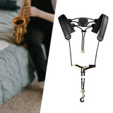 Maxbell Sax Harness Saxophone Strap Adults and Children Sax Bass Tenor Alto Black