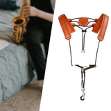 Maxbell Sax Harness Saxophone Strap Adults and Children Sax Bass Tenor Alto Brown
