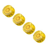 Maxbell 4Pcs Electric Guitar Knobs Bass Replacement for Electric Guitar yellow