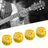 Maxbell 4Pcs Electric Guitar Knobs Bass Replacement for Electric Guitar yellow