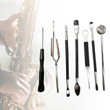 Maxbell Saxophones Repair Tool Durable Special Portable Accessories for Piccolo 7Pcs Black
