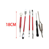 Maxbell Saxophones Repair Tool Durable Special Portable Accessories for Piccolo 6Pcs Red