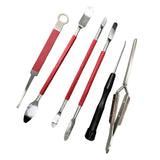 Maxbell Saxophones Repair Tool Durable Special Portable Accessories for Piccolo 6Pcs Red