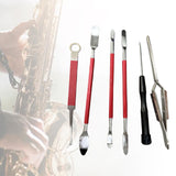 Maxbell Saxophones Repair Tool Durable Special Portable Accessories for Piccolo 6Pcs Red