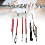 Maxbell Saxophones Repair Tool Durable Special Portable Accessories for Piccolo 6Pcs Red