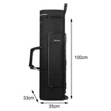 Maxbell Waterproof Drum Stand Bag with Wheels Handmade Drum Accs Case Weatherproof 100CM Black