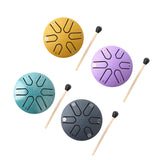 Maxbell Steel Tongue Drum Ethereal Drum 3 inch 6 Tone Hand Pan for Concert Gifts Aureate