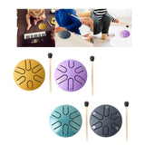Maxbell Steel Tongue Drum Ethereal Drum 3 inch 6 Tone Hand Pan for Concert Gifts Aureate