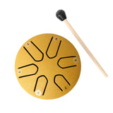 Maxbell Steel Tongue Drum Ethereal Drum 3 inch 6 Tone Hand Pan for Concert Gifts Aureate