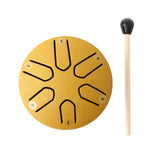 Maxbell Steel Tongue Drum Ethereal Drum 3 inch 6 Tone Hand Pan for Concert Gifts Aureate