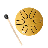 Maxbell Steel Tongue Drum Ethereal Drum 3 inch 6 Tone Hand Pan for Concert Gifts Aureate