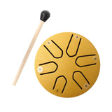 Maxbell Steel Tongue Drum Ethereal Drum 3 inch 6 Tone Hand Pan for Concert Gifts Aureate