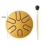 Maxbell Steel Tongue Drum Ethereal Drum 3 inch 6 Tone Hand Pan for Concert Gifts Aureate