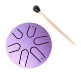 Maxbell Steel Tongue Drum Ethereal Drum 3 inch 6 Tone Hand Pan for Concert Gifts Violet
