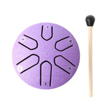 Maxbell Steel Tongue Drum Ethereal Drum 3 inch 6 Tone Hand Pan for Concert Gifts Violet