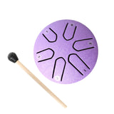 Maxbell Steel Tongue Drum Ethereal Drum 3 inch 6 Tone Hand Pan for Concert Gifts Violet