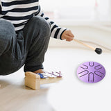 Maxbell Steel Tongue Drum Ethereal Drum 3 inch 6 Tone Hand Pan for Concert Gifts Violet