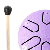 Maxbell Steel Tongue Drum Ethereal Drum 3 inch 6 Tone Hand Pan for Concert Gifts Violet