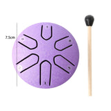 Maxbell Steel Tongue Drum Ethereal Drum 3 inch 6 Tone Hand Pan for Concert Gifts Violet