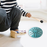 Maxbell Steel Tongue Drum Ethereal Drum 3 inch 6 Tone Hand Pan for Concert Gifts Blue