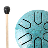 Maxbell Steel Tongue Drum Ethereal Drum 3 inch 6 Tone Hand Pan for Concert Gifts Blue