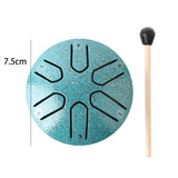 Maxbell Steel Tongue Drum Ethereal Drum 3 inch 6 Tone Hand Pan for Concert Gifts Blue